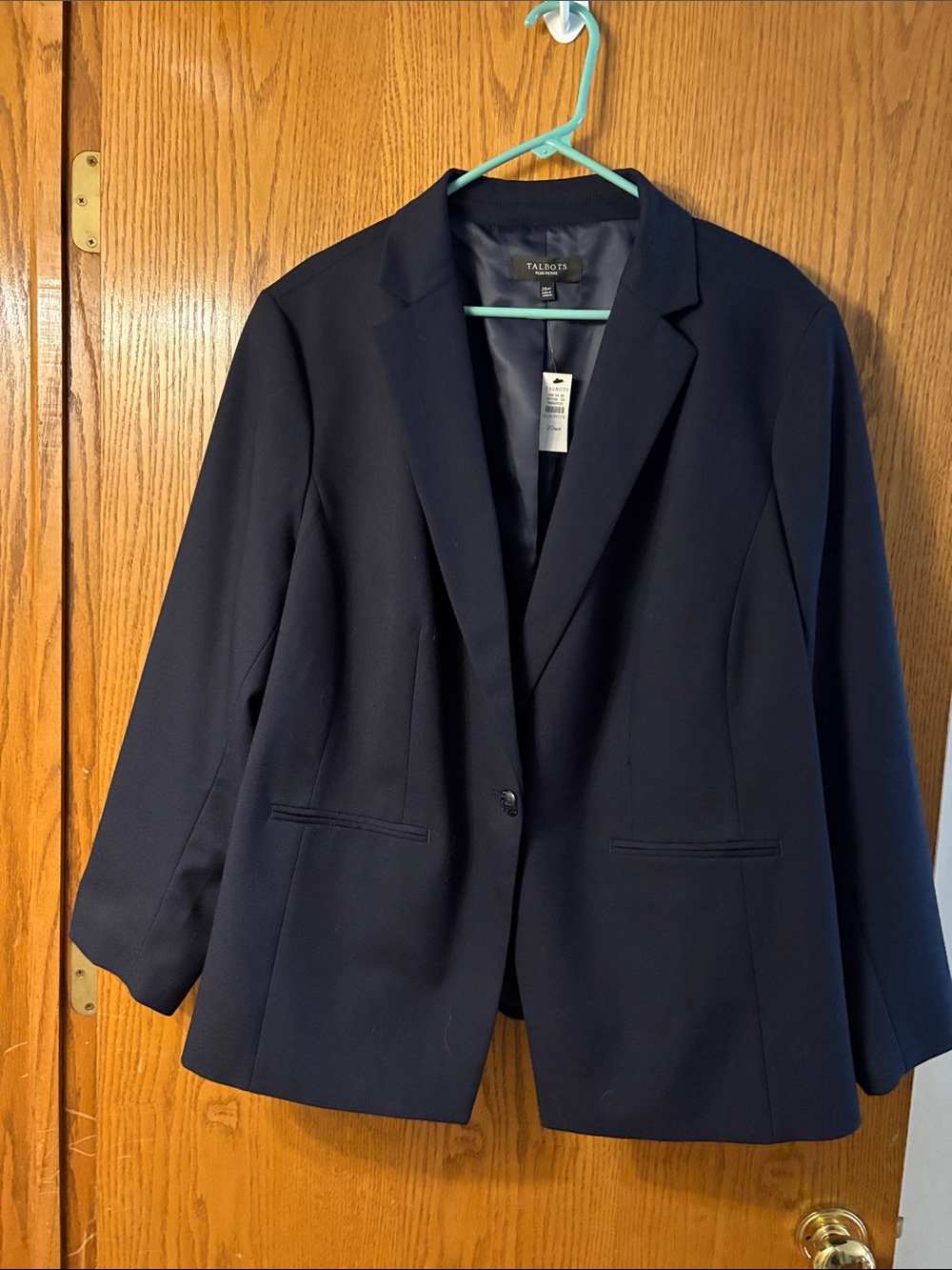 Talbots Navy Single-Button Tailored Blazer
